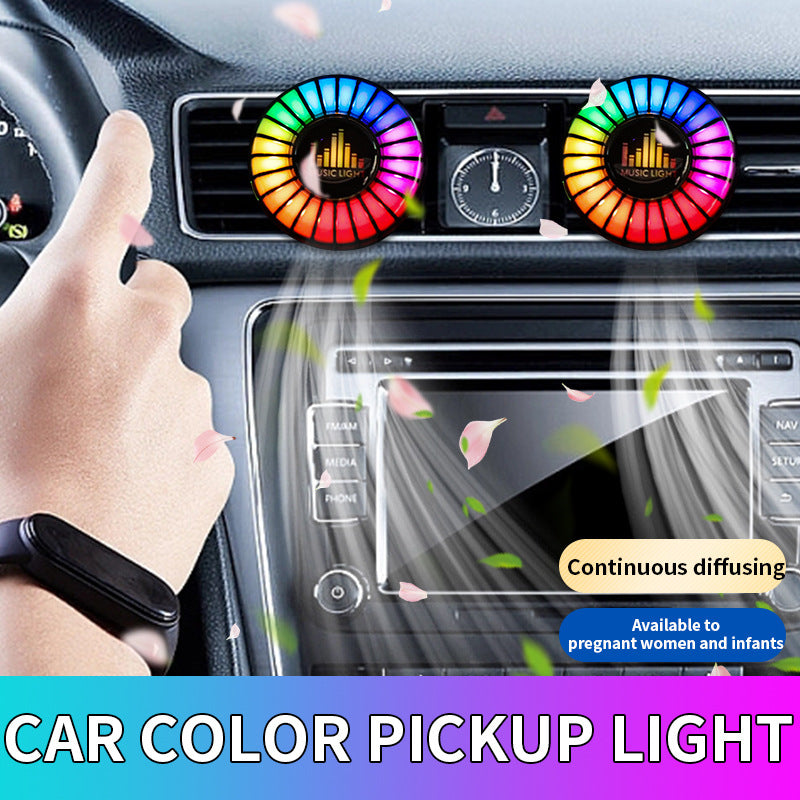 Car aromatherapy air outlet atmosphere light Car sound pickup light Car perfume voice-controlled rhythm light - Tech genius & freaks