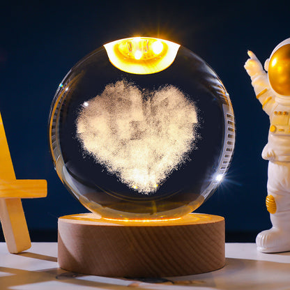 Starry Sky 3D Micro Landscape Crystal Ball Home Desktop Creative Interior Carving White Crystal Ball Ornament Craft Gift product - Tech genius & freaks