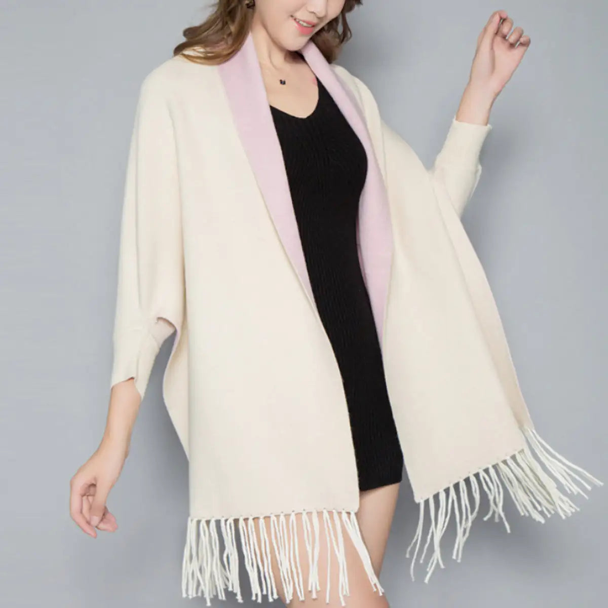 Chic Dual-Tone Wrap Coat - Tech genius & freaks