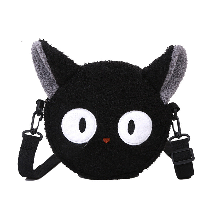 Women's Bag Autumn/Winter New Cute Doll Women's Shoulder Bag Fashionable and Stylish Crossbody Plush Small Round Bag Student Bag - Tech genius & freaks