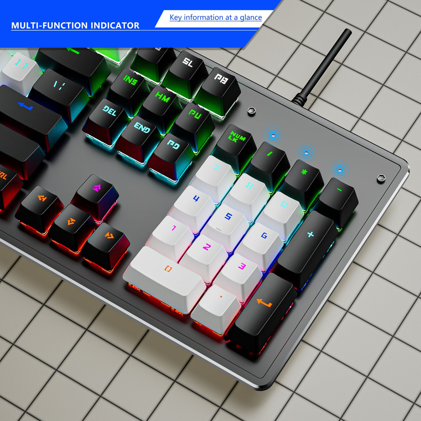 K880 wired mechanical keyboard customized hot swappable office computer 104 key e-sports game - Tech genius & freaks