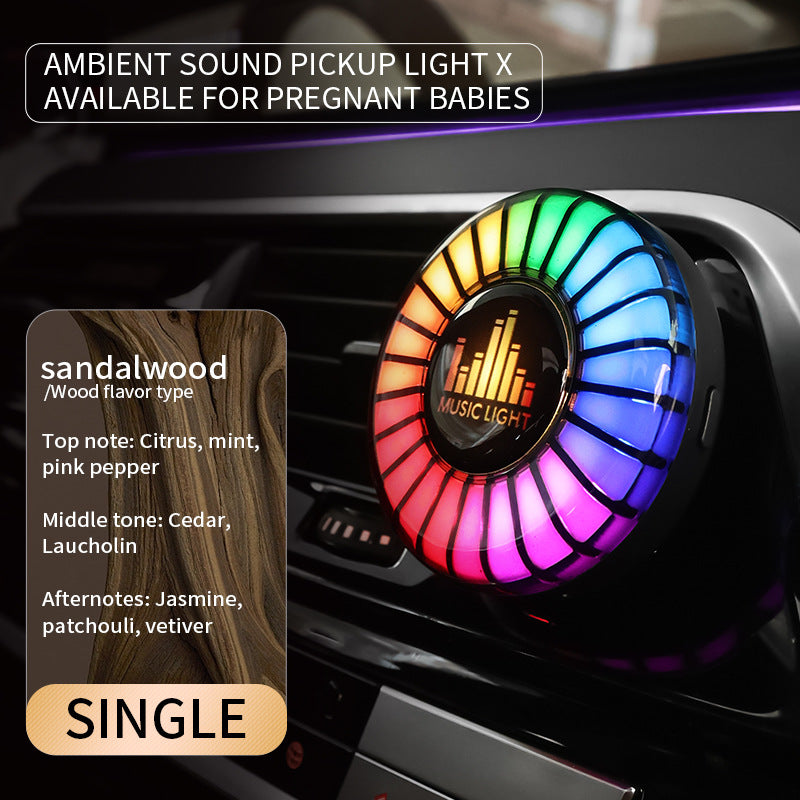 Car aromatherapy air outlet atmosphere light Car sound pickup light Car perfume voice-controlled rhythm light - Tech genius & freaks