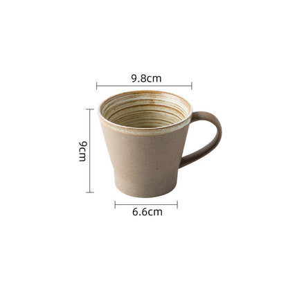 Coarse pottery coffee cup and plate set creative handmade retro coffee cup artistic cup plate milk cup - Tech genius & freaks