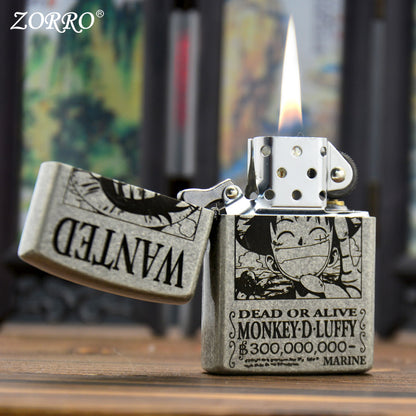 ZORRO Zoro Ancient Silver Pirate King Luffy Kerosene Lighter - Tech genius & freaks