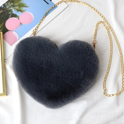 Chic Heart Faux Fur Purse - Tech genius & freaks