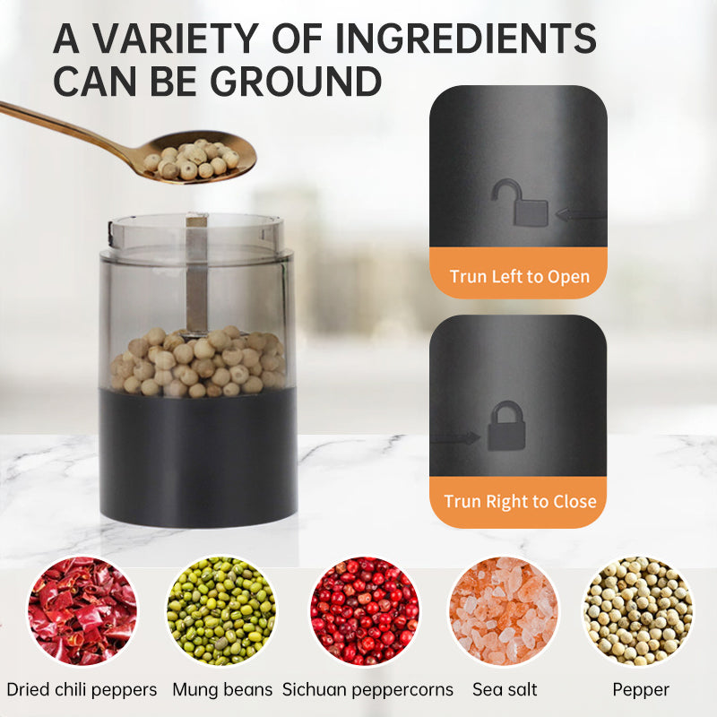 USB Charging Electric Pepper & Sea Salt Grinder with Base and Double Support for Easy Charging and Use - Tech genius & freaks