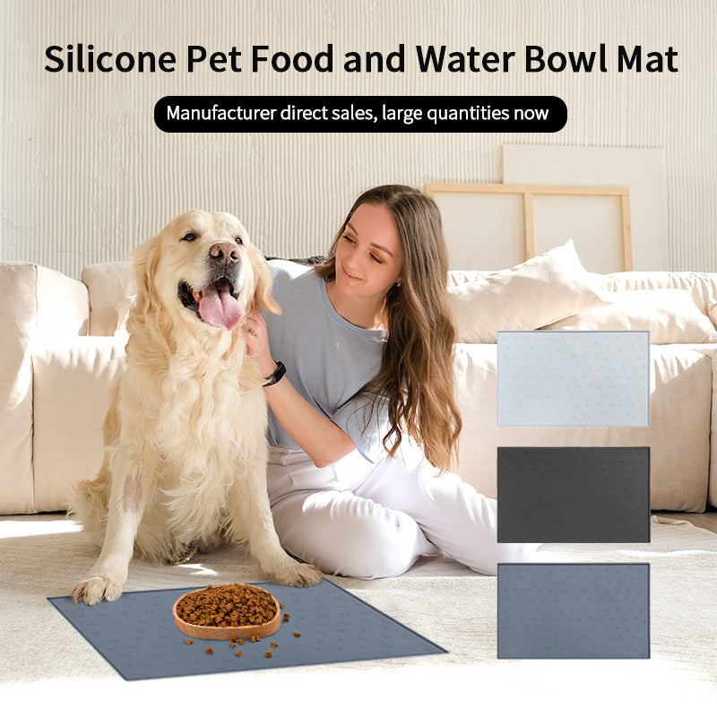 Pet Placemat Edible Grade Silicone Anti-Spill Non-Slip Waterproof Easy to Clean Large Cat and Dog Mat - Tech genius & freaks