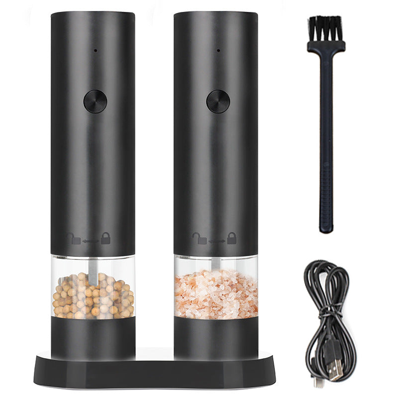 USB Charging Electric Pepper & Sea Salt Grinder with Base and Double Support for Easy Charging and Use - Tech genius & freaks