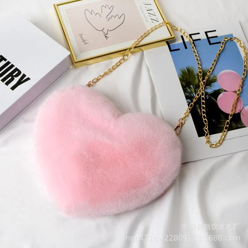 Chic Heart Faux Fur Purse - Tech genius & freaks