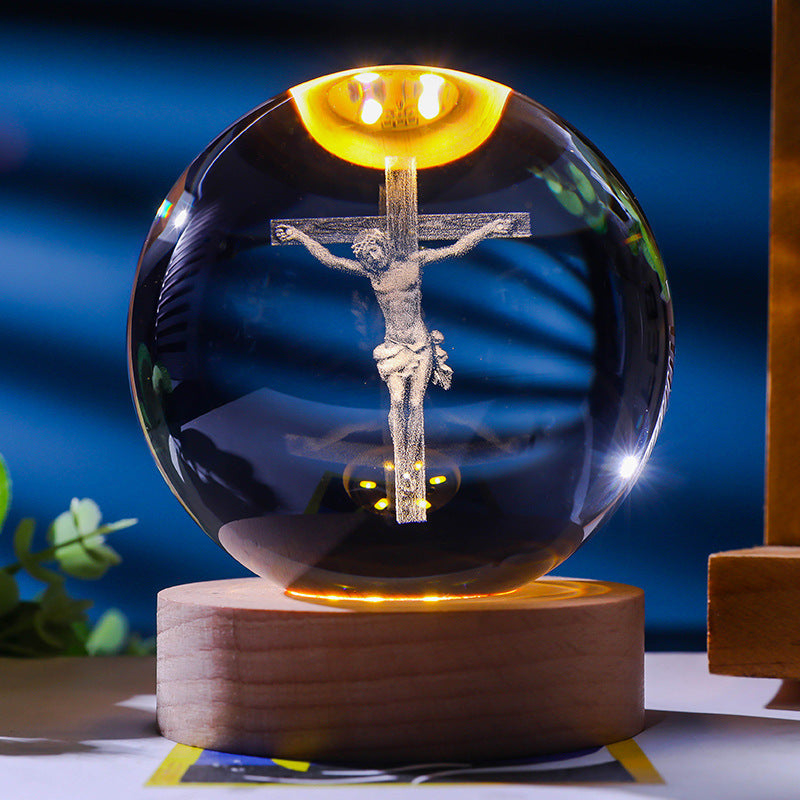 Starry Sky 3D Micro Landscape Crystal Ball Home Desktop Creative Interior Carving White Crystal Ball Ornament Craft Gift product - Tech genius & freaks