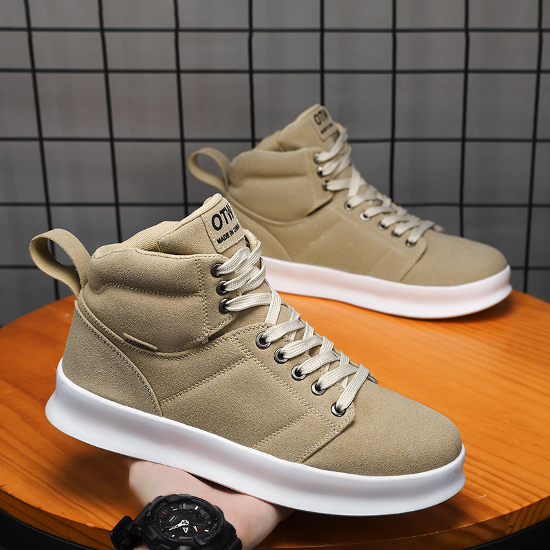 High top suede board shoes Air Force thick sole breathable sports student casual workwear shoes men - Tech genius & freaks