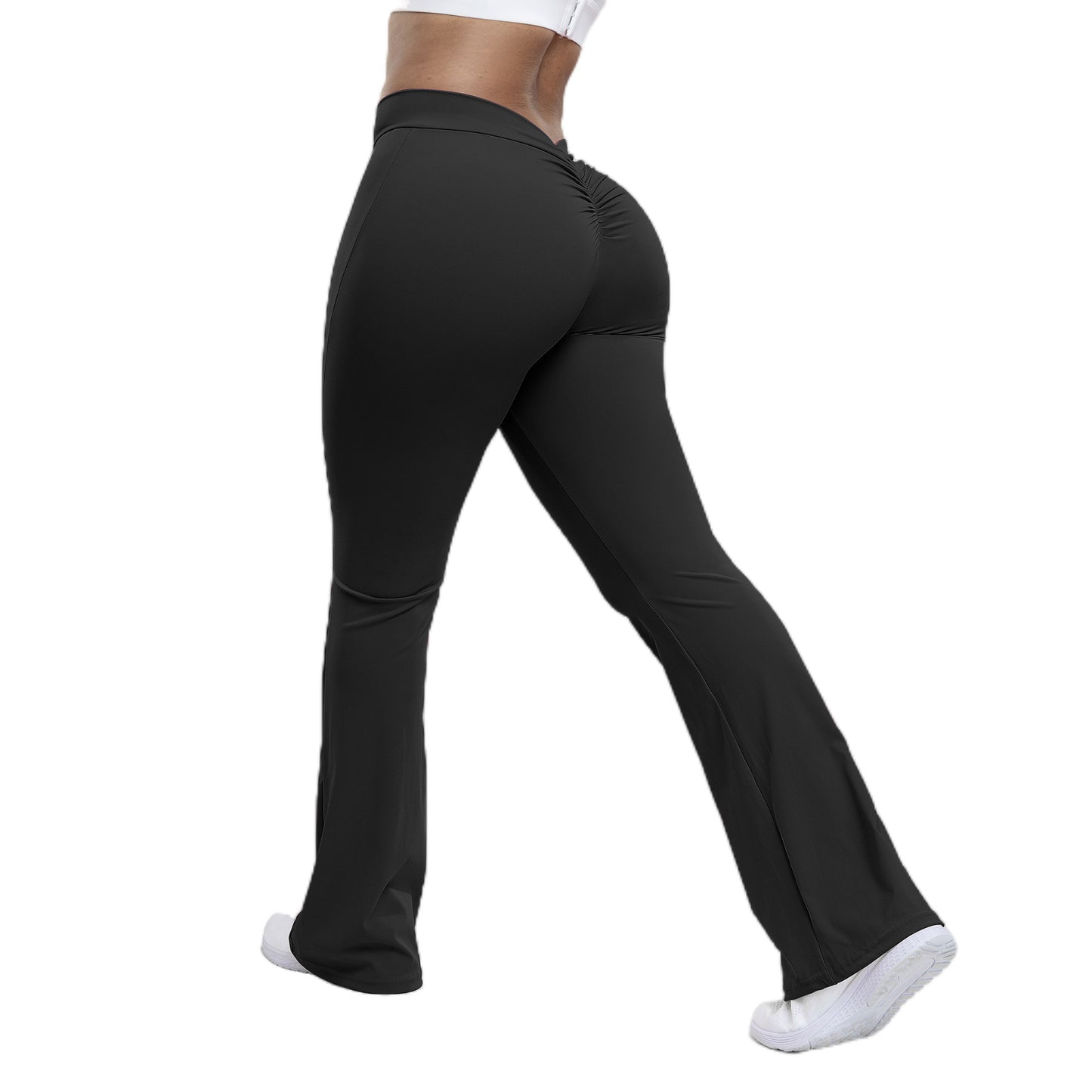 Peach trumpet pants for women, yoga high waisted and hip lifting tight pants, wide leg fitness pants for women - Tech genius & freaks