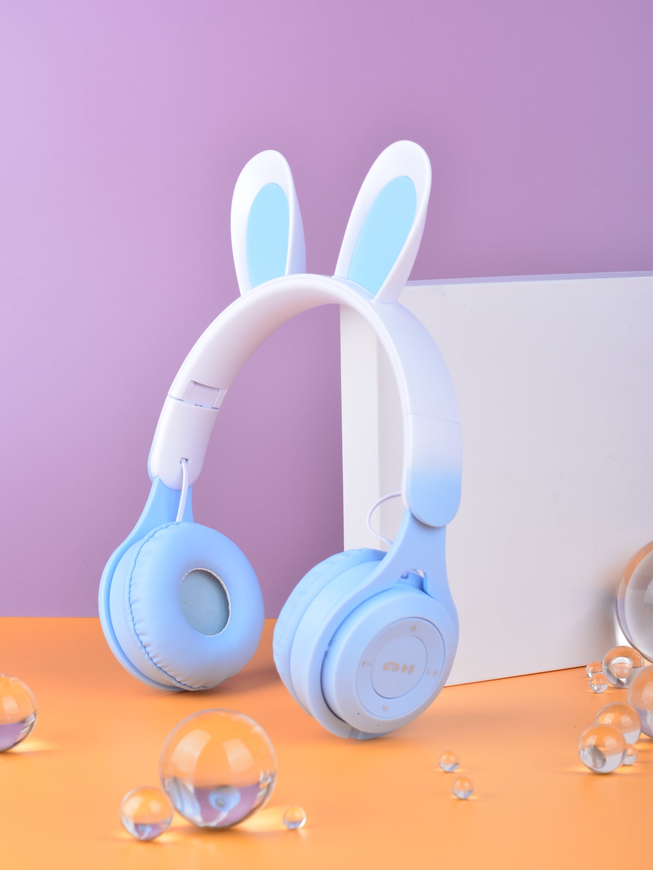 M6R Rabbit Ear Luminous Bluetooth Headset Gradient LED Online Class Children Headworn Wireless Headset - Tech genius & freaks