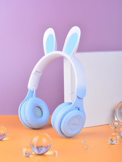 M6R Rabbit Ear Luminous Bluetooth Headset Gradient LED Online Class Children Headworn Wireless Headset - Tech genius & freaks