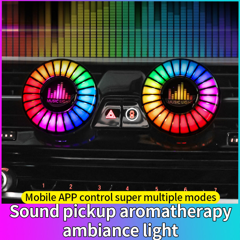 Car aromatherapy air outlet atmosphere light Car sound pickup light Car perfume voice-controlled rhythm light - Tech genius & freaks