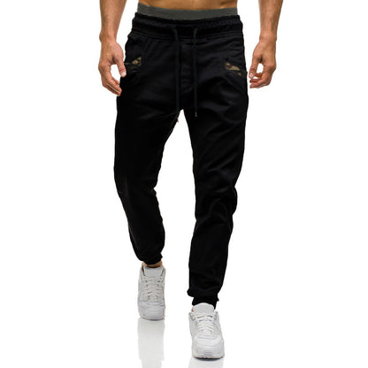 Fashion Men Gyms Pure color Pants Joggers Fitness Casual Long Pants Men Workout Skinny Sweatpants Jogger Tracksuit Trousers - Tech genius & freaks