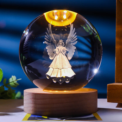 Starry Sky 3D Micro Landscape Crystal Ball Home Desktop Creative Interior Carving White Crystal Ball Ornament Craft Gift product - Tech genius & freaks