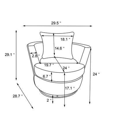 Rotating bucket chair living room comfortable circular sofa chair 360 degree rotating bucket chair armchair (black) - Tech genius & freaks