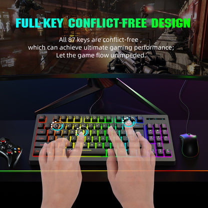 87 key wireless 2.4G film keyboard RGB backlit wireless keyboard - Tech genius & freaks