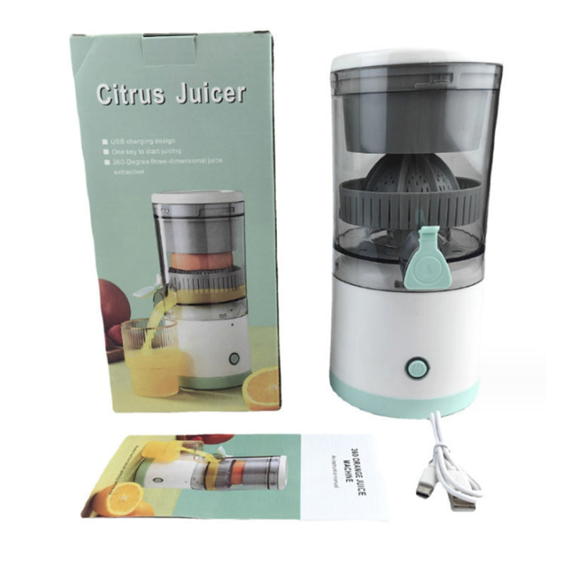 Portable USB - rechargeable slow juicer for oranges, lemons & other fruits. A handy electric blender for home kitchens. - Tech genius & freaks