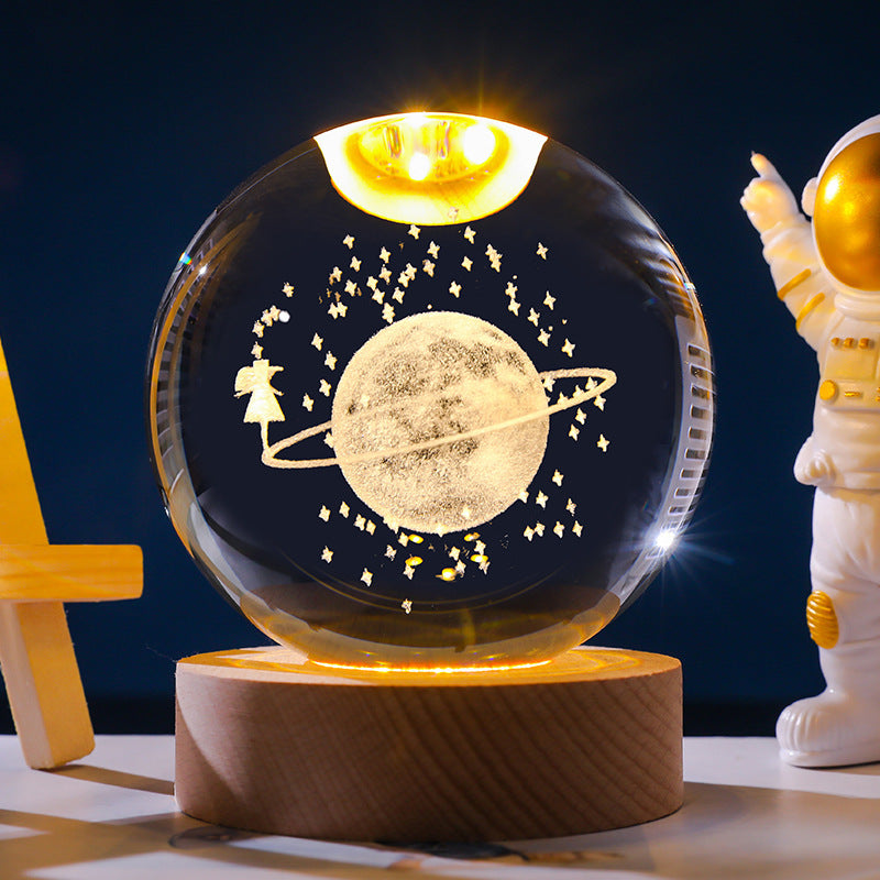 Starry Sky 3D Micro Landscape Crystal Ball Home Desktop Creative Interior Carving White Crystal Ball Ornament Craft Gift product - Tech genius & freaks