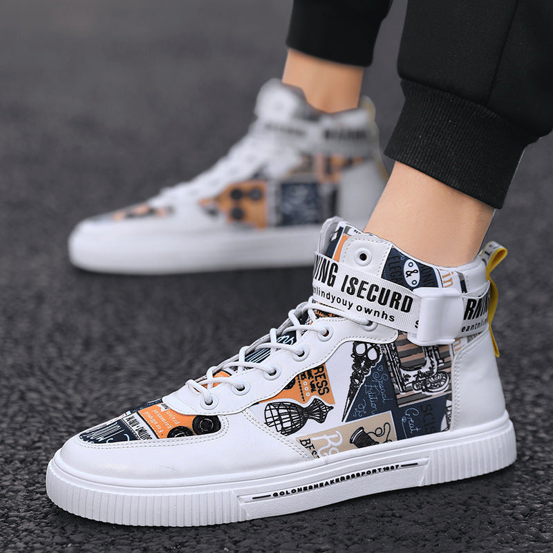 Spring men's trendy shoes, new black high top shoes for teenagers, sports shoes for boys, junior high school students, and men's adobe shoes - Tech genius & freaks