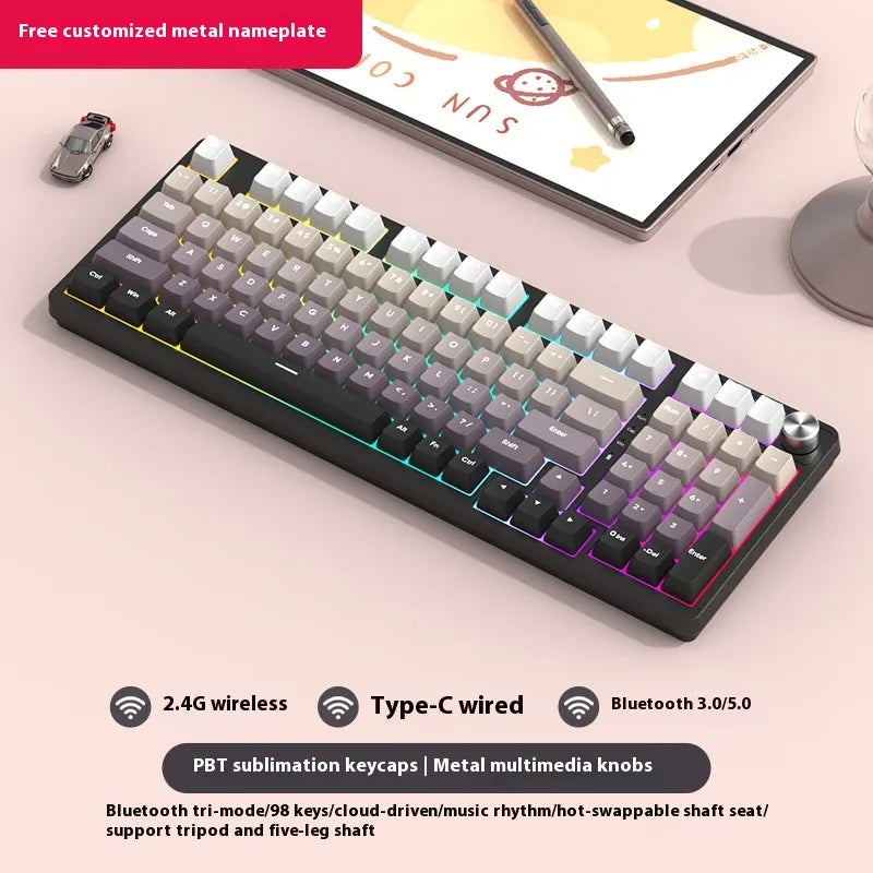 Wireless 98-Key Hybrid Mechanical Keyboard - Tech genius & freaks