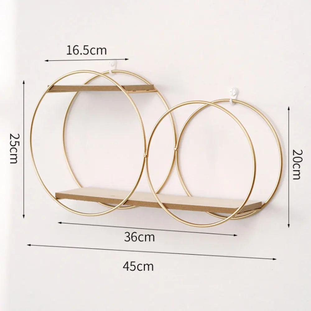 Room Rack Decoration Wall Circular Hanging Home Decor Shelves Candle Holder Aesthetic And Supports Wooden Teen Living Floating - Tech genius & freaks