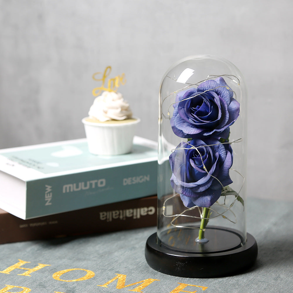 24k Gold Galaxy Rose with LED Light, Glass Dome, for Valentine's & Mother's Day. - Tech genius & freaks