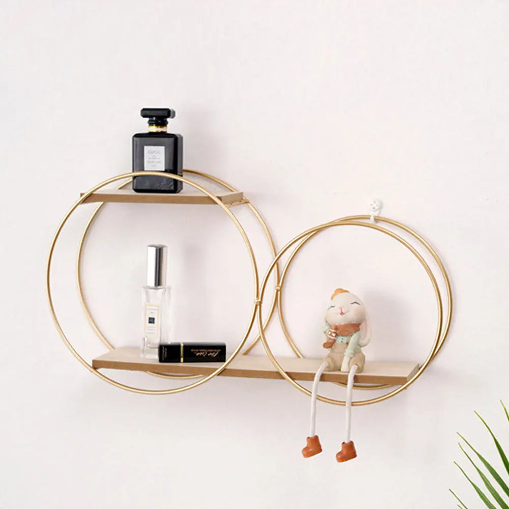 Room Rack Decoration Wall Circular Hanging Home Decor Shelves Candle Holder Aesthetic And Supports Wooden Teen Living Floating - Tech genius & freaks