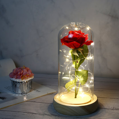 24k Gold Galaxy Rose with LED Light, Glass Dome, for Valentine's & Mother's Day. - Tech genius & freaks