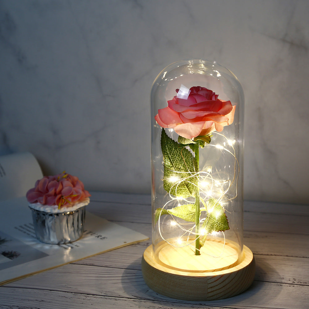 24k Gold Galaxy Rose with LED Light, Glass Dome, for Valentine's & Mother's Day. - Tech genius & freaks