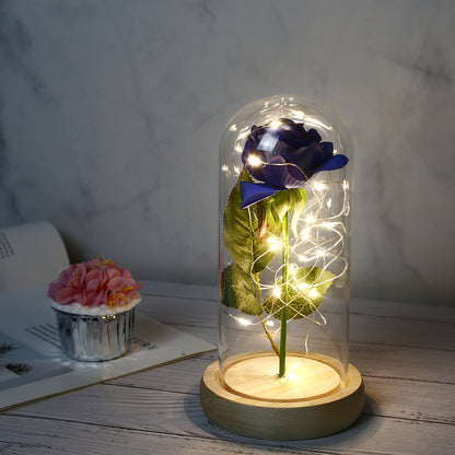 24k Gold Galaxy Rose with LED Light, Glass Dome, for Valentine's & Mother's Day. - Tech genius & freaks