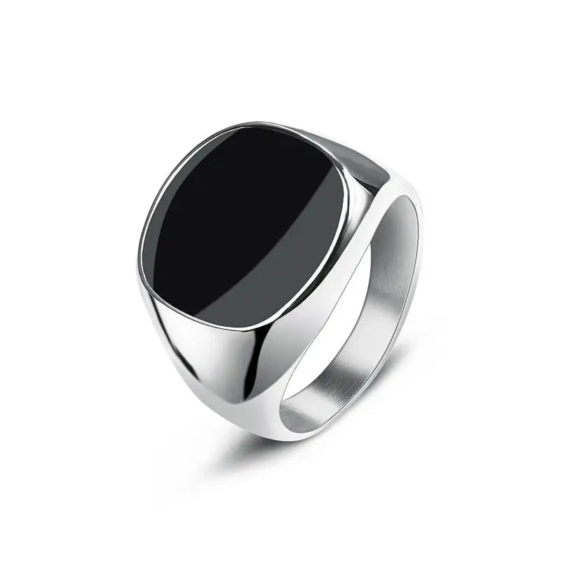 Fashion Male Punk Rock Stainless Steel Black Frosted Ring For Men Women Hip Hop Party Male Wedding Jewelry Gift - Tech genius & freaks