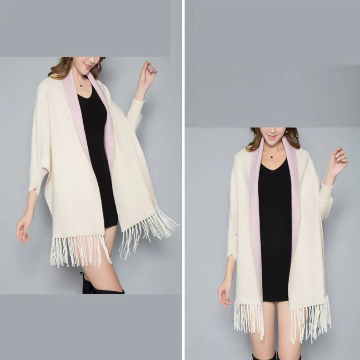 Chic Dual-Tone Wrap Coat - Tech genius & freaks