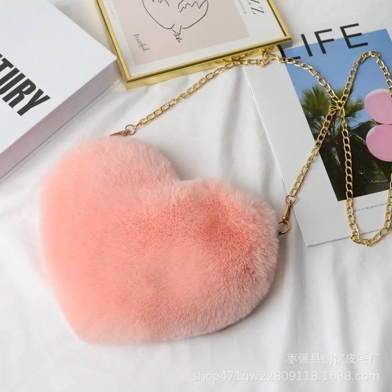 Chic Heart Faux Fur Purse - Tech genius & freaks