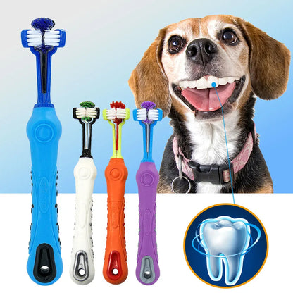 Dog Toothbrush Soft Pet Cat Toothbrush withThree Sided Dogs Rubber Tooth Brush Bad Breath Tartar Teeth Tool Pet Accessories - Tech genius & freaks