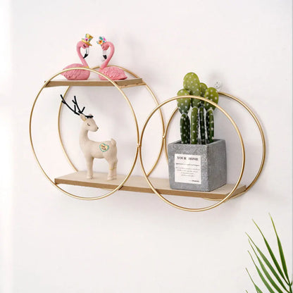 Room Rack Decoration Wall Circular Hanging Home Decor Shelves Candle Holder Aesthetic And Supports Wooden Teen Living Floating - Tech genius & freaks