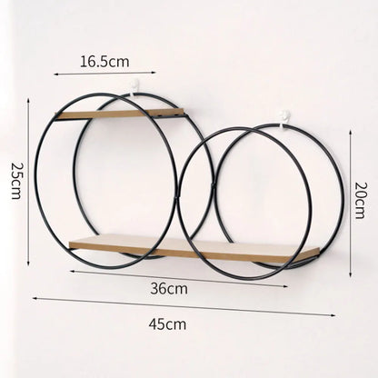 Room Rack Decoration Wall Circular Hanging Home Decor Shelves Candle Holder Aesthetic And Supports Wooden Teen Living Floating - Tech genius & freaks