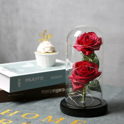 24k Gold Galaxy Rose with LED Light, Glass Dome, for Valentine's & Mother's Day. - Tech genius & freaks