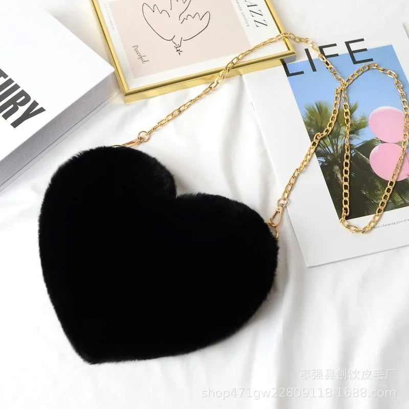 Chic Heart Faux Fur Purse - Tech genius & freaks