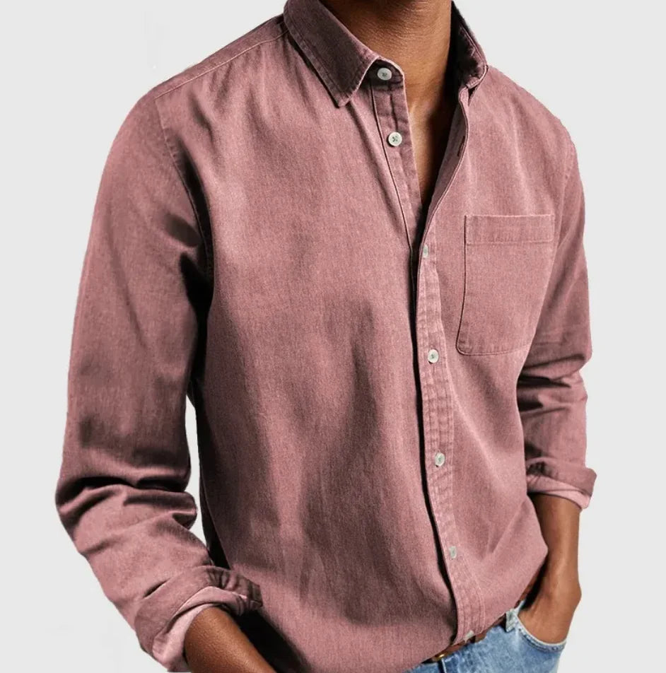 Men's Sleek Lapel Long-Sleeve