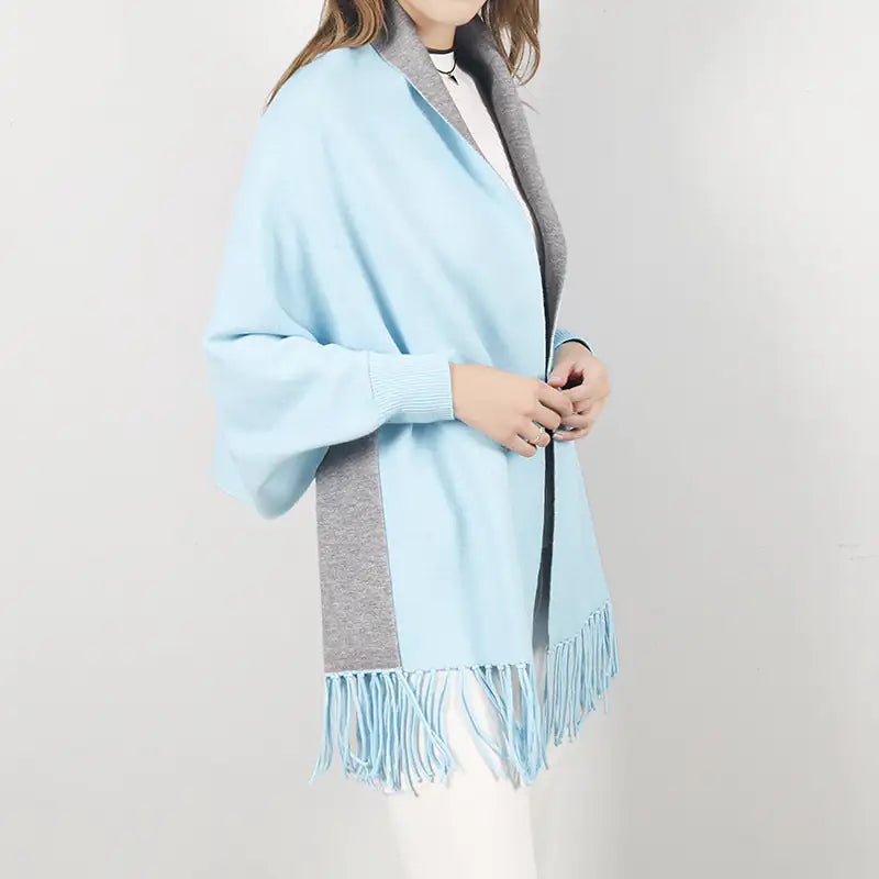 Dual Charm Fringed Poncho - Tech genius & freaks