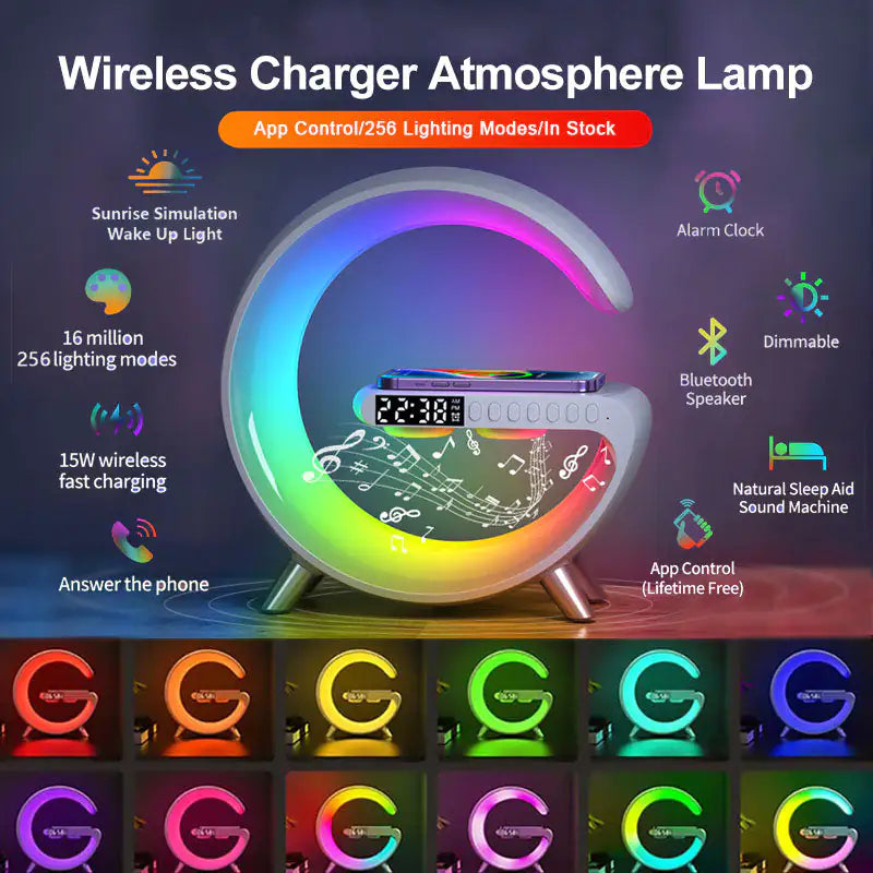 Bluetooth Speaker Wireless Charger Lamp - Tech genius & freaks