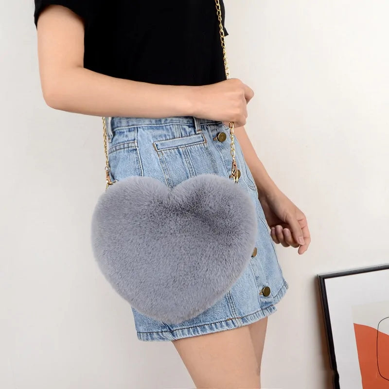 Chic Heart Faux Fur Purse - Tech genius & freaks