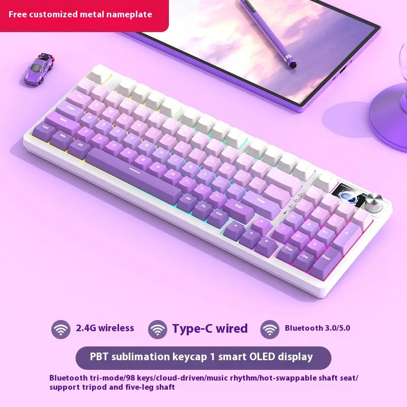 Wireless 98-Key Hybrid Mechanical Keyboard - Tech genius & freaks