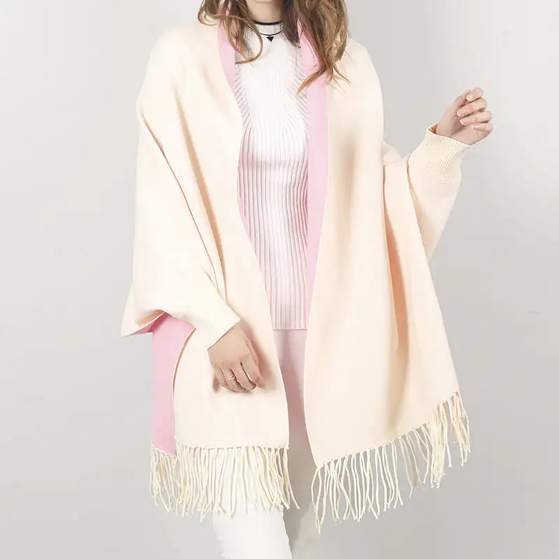 Dual Charm Fringed Poncho - Tech genius & freaks