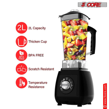 5Core Power Blender 2000W for Smoothies with 68oz Jar - Tech genius & freaks