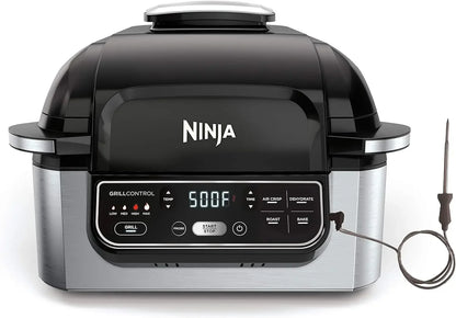 Ninja AG301 Foodi 5-in-1 Indoor Electric Grill with Air Fry, Roast, Bake & Dehydrate - Programmable, Black/Silver - Tech genius & freaks