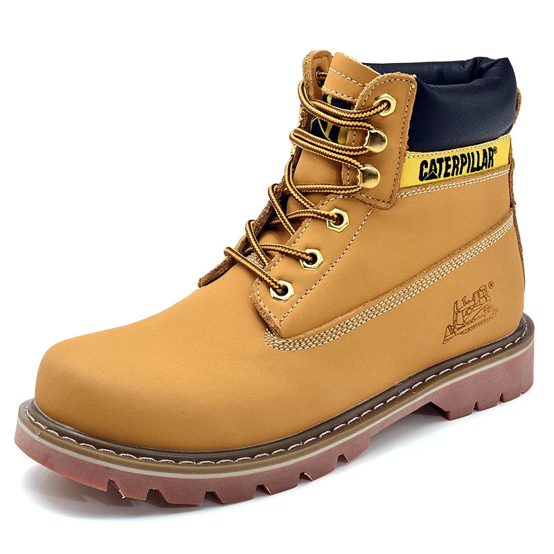 Genuine Leather Mens Women Winter Ankle Military Treking Snow Yellow Designer Tactical Boots Outdoor for Men Work Shoes Sneakers - Tech genius & freaks